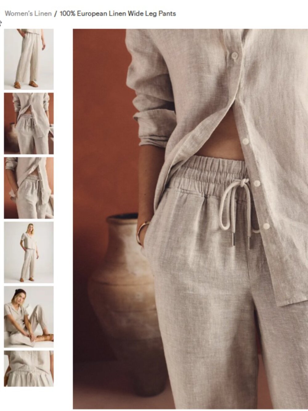 Quince wide leg linen pants